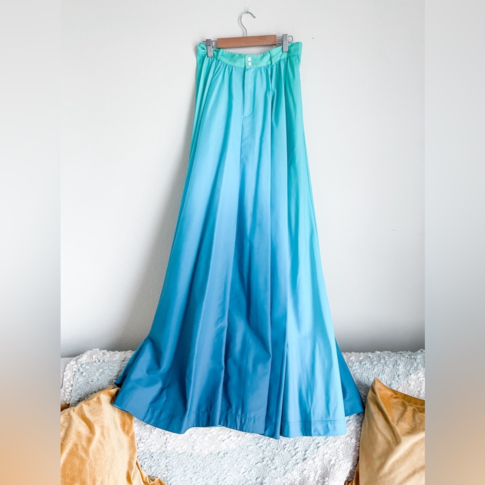 Blue Ombré Full Floor Length Skirt - Picture 2 of 3